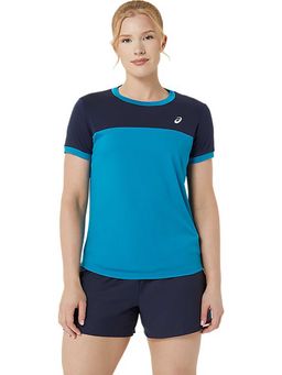 ASICS - Blue Colorblock Polyester Slim T-Shirt
