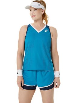 ASICS - Blue Solid Polyester Slim Tank Top