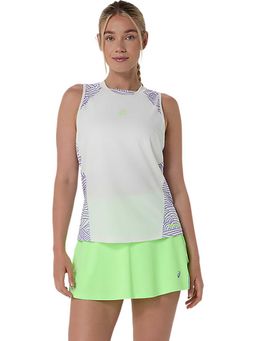 ASICS - Cream Printed Polyester Regular Tank Top