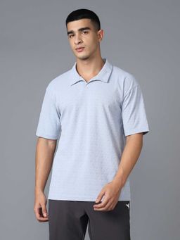 Technosport - Blue Textured Polyester Slim Polo T-shirt