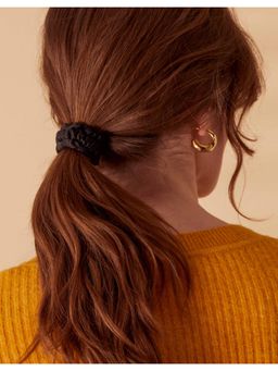 Accessorize London - Women Black 5 Skinny Satin Hair Scrunchies