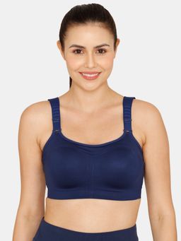 Zivame - Zelocity High Impact Quick Dry Sports Bra - Medieval Blue