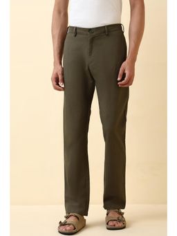 Allen Solly - Men Olive Textured Casual Trouser