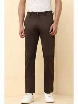 Allen Solly - Men Brown Textured Casual Trouser