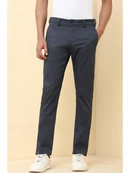 Allen Solly - Men Navy Blue Textured Casual Trouser