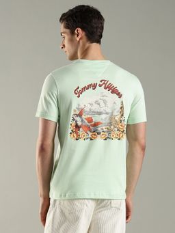 Tommy Hilfiger - Men Graphic Regular Fit Cotton Green T-Shirt