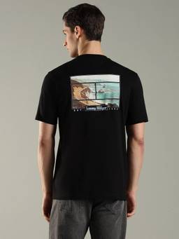 Tommy Hilfiger - Men Graphic Regular Fit Cotton Black T-Shirt