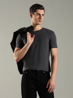 Tommy Hilfiger - Men Melange Slim Fit Cotton Grey T-Shirt