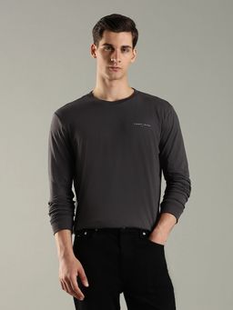 Tommy Hilfiger - Men Solid Slim Fit Cotton Grey T-Shirt