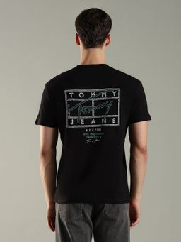 Tommy Hilfiger - Men Graphic Regular Fit Cotton Black T-Shirt