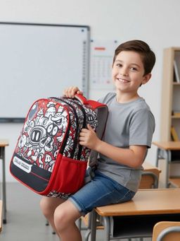 VISMIINTREND - Red Printed School Bag