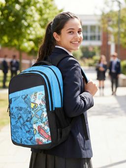 VISMIINTREND - Blue Printed School Bag