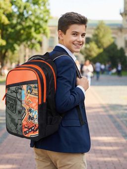 VISMIINTREND - Orange Printed School Bag
