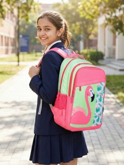VISMIINTREND - Pink Printed School Bag