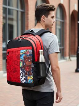 VISMIINTREND - Red Printed School Bag