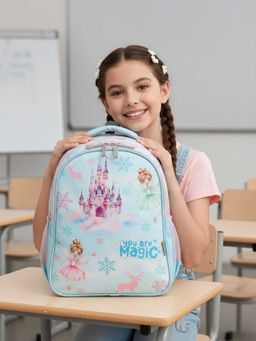 VISMIINTREND - Blue Printed School Bag