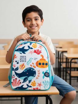 VISMIINTREND - White Printed School Bag