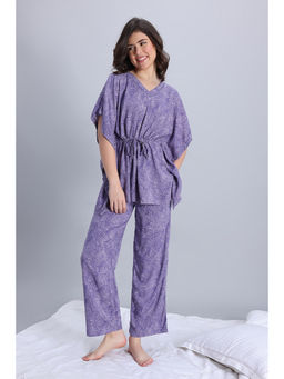 Zivame - Woven Loungewear Kaftan Top with Pant - Thistle