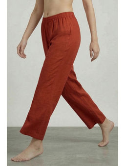 Zivame - Mock Linen Woven Loungewear Pyjama - Burnt Brick