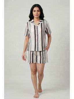 Zivame - Woven Loungewear Shirt With Shorts - Parchment