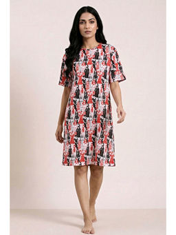 Zivame - Devil Wears Prada Knit Cotton Loungewear Night Dress - Lucent White