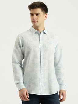 United Colors of Benetton - Men Blue Floral Printed Regular Fit Shirt