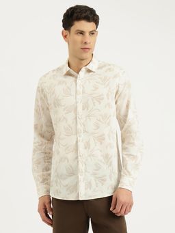 United Colors of Benetton - Men Beige Regular Fit Spread Collar Printed Shirt