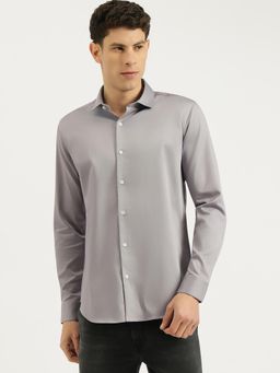 United Colors of Benetton - Men Light Grey Slim Fit Solid Shirt