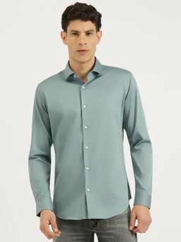 United Colors of Benetton - Men Light Blue Slim Fit Solid Shirt