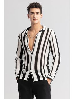 Snitch - Black and White Stripes Boxy Fit Shirt