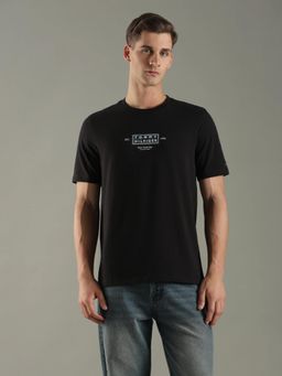 Tommy Hilfiger - Men Black Logo Regular Fit Cotton T-shirt