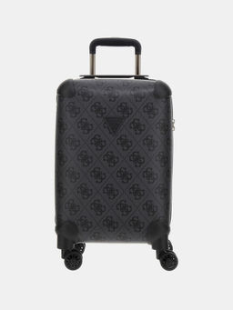 Guess - Polyurethane Grey Printed Berta 18 In 8-Wheeler Trolley Bag