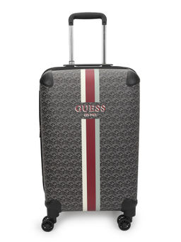 Guess - Polyurethane Charcoal Printed Wilder 22 In 8-Wheeler Trolley Bag (M)