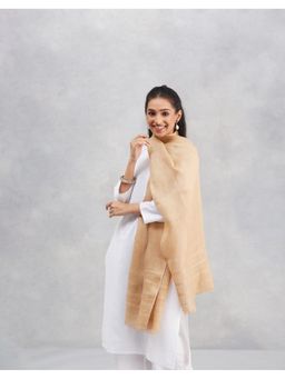 Fabindia - Beige Linen Woven Vine Stole