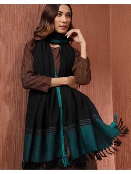 Fabindia - Black Wool Hand Woven Shawl