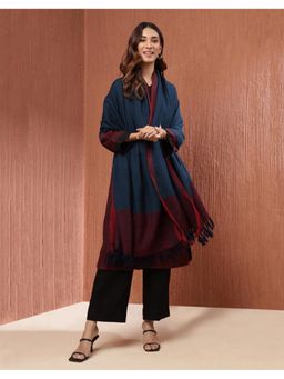 Fabindia - Navy Blue Wool Hand Woven Shawl