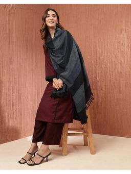 Fabindia - Black Wool Hand Woven Shawl