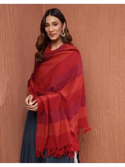 Fabindia - Red Wool Hand Woven Shawl