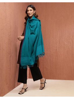 Fabindia - Teal Wool Hand Woven Shawl