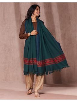 Fabindia - Green Wool Hand Woven Shawl
