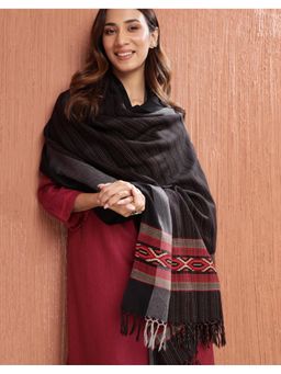 Fabindia - Black Wool Hand Woven Stole