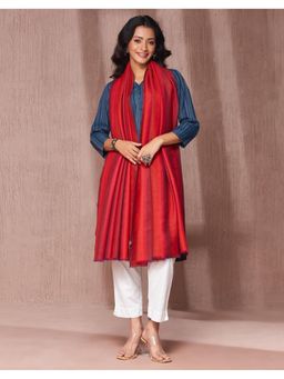 Fabindia - Red Wool Woven Shawl