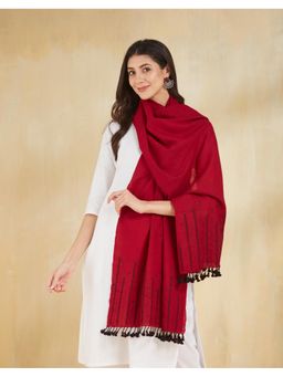 Fabindia - Maroon Wool Hand Woven Stole