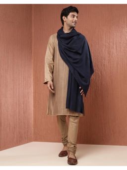 Fabindia - Navy Blue Wool Woven Men Shawl
