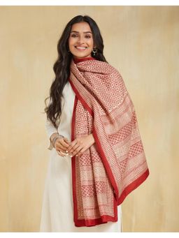 Fabindia - Red Silk Bagh Stole