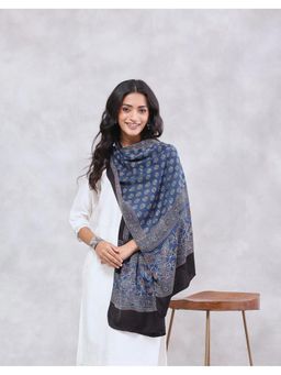Fabindia - Indigo Viscose Blend Ajrakh Printed Stole