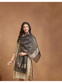 Fabindia - Black Cotton Silk Blend Stole