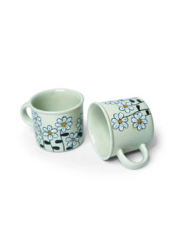 Yellow Marigold - Daisy Dreams Mug (Mint Grey) (Set of 4)