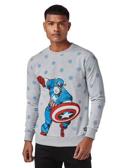 The Souled Store - Official Captain America: Character Sweatshirt For Mens