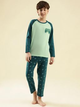 Lil Tomatoes - Boys Green Graphic Cotton Night Suit